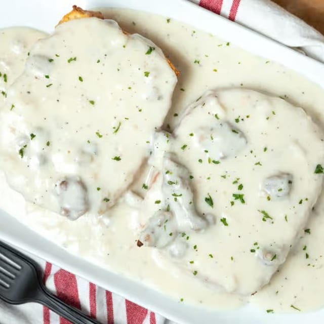 Southern Style Gravy on a Butterhole Biscuit.